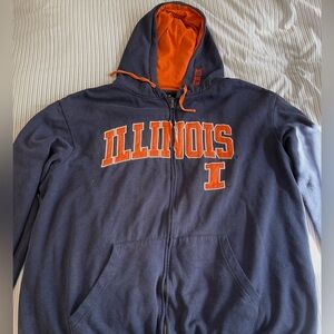 vintage baggy University of Illinois zip up hoodie